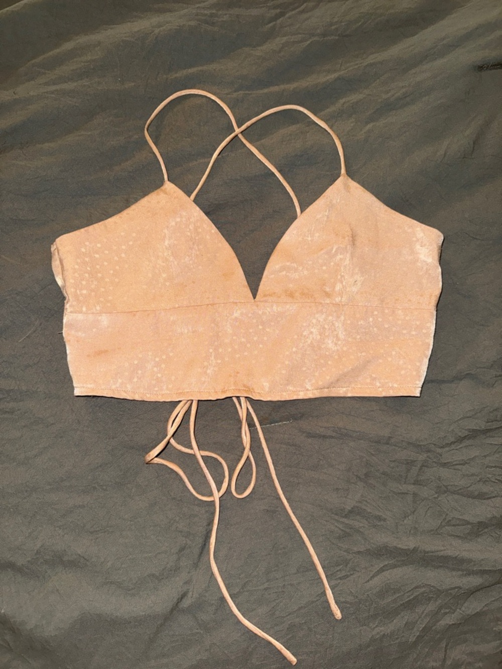 Tan Strappy Bralette Crop Top